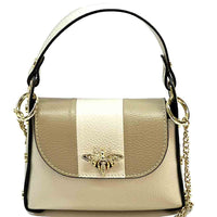 Virginia Bicolor Leather Handbag: Modern Elegance - Leather Italiano