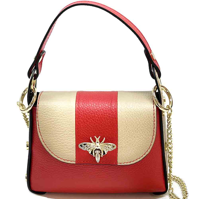 Virginia Bicolor Leather Handbag: Modern Elegance - Leather Italiano