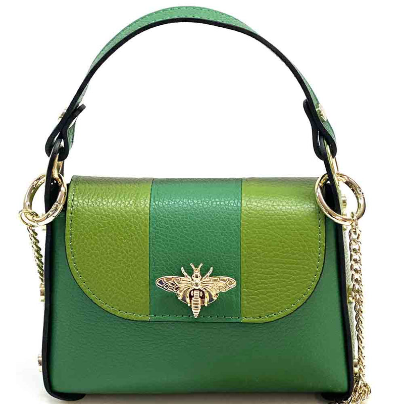 Virginia Bicolor Leather Handbag: Modern Elegance - Leather Italiano