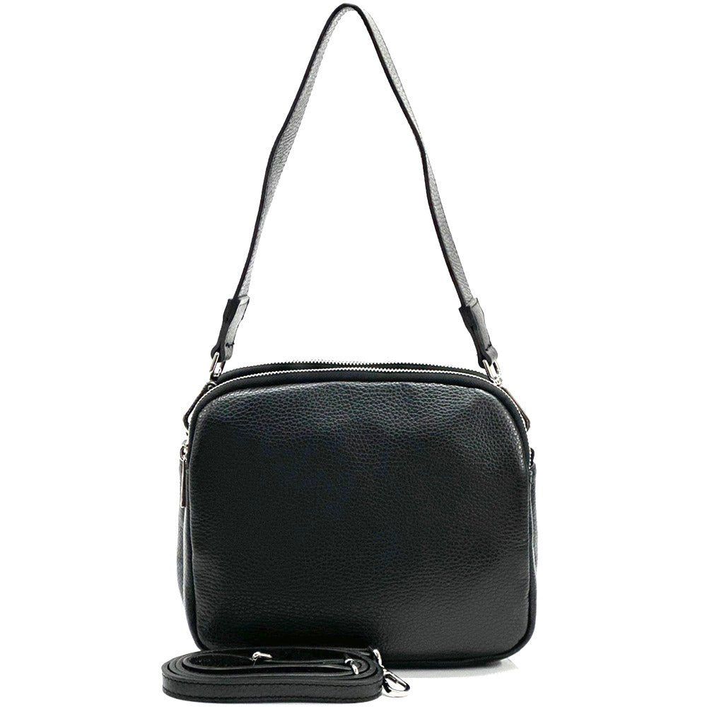 Prisca Black Leather Shoulder Bag