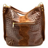 Selene S leather Hobo bag in metallic brown