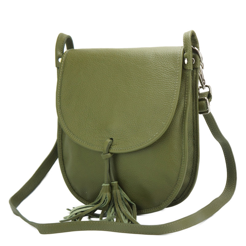 Elisa Italian Calfskin Leather Shoulder Bag – Elegant Tassel Detail & Versatile Strap