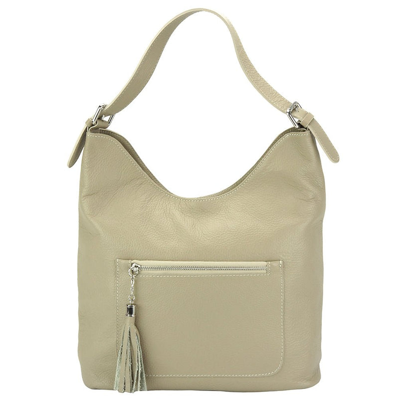 Marita Light Taupe leather Shoulder bag