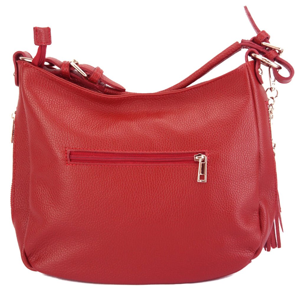 Victoire shoulder bag in calf-skin leather in the color red