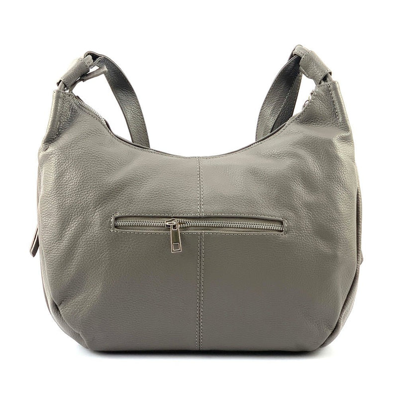 Arianna grey leather cross body bag