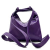 Greta convertible leather backpack in purple