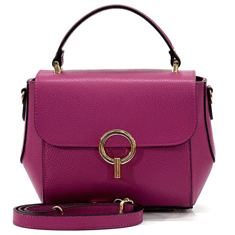 Kimberly Leather hand bag in fuchsia