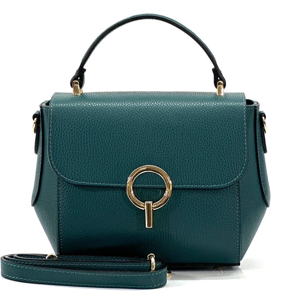 Kimberly Leather hand bag in turquoise