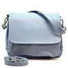 Pamela Leather Messenger Bag in Azure blue