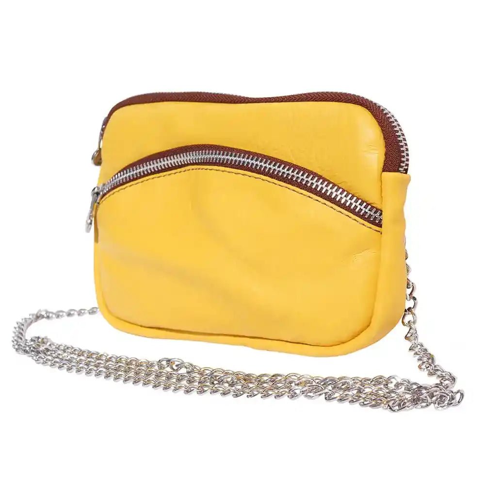 Aurora women's yellow leather crossbody bag