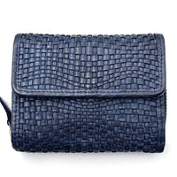 Selenia Washed Cow Leather Woven Wallet