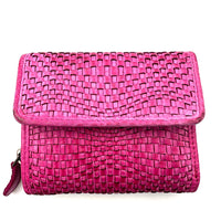 Selenia Washed Cow Leather Woven Wallet