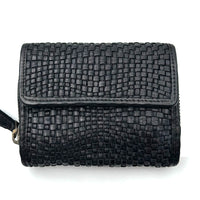 Selenia Washed Cow Leather Woven Wallet
