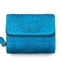 Selenia Washed Cow Leather Woven Wallet