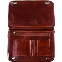 Brown Leather Briefcase Front Compartment