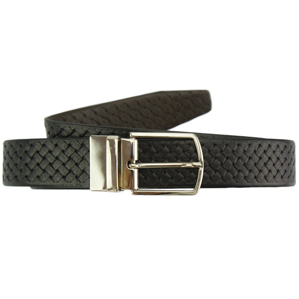 Pyramide 35mm Black Leather Belt