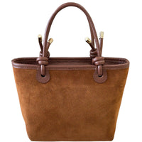 Aurelia Italian Suede Knot Handle Tote Bag