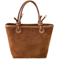 Aurelia Italian Suede Knot Handle Tote Bag