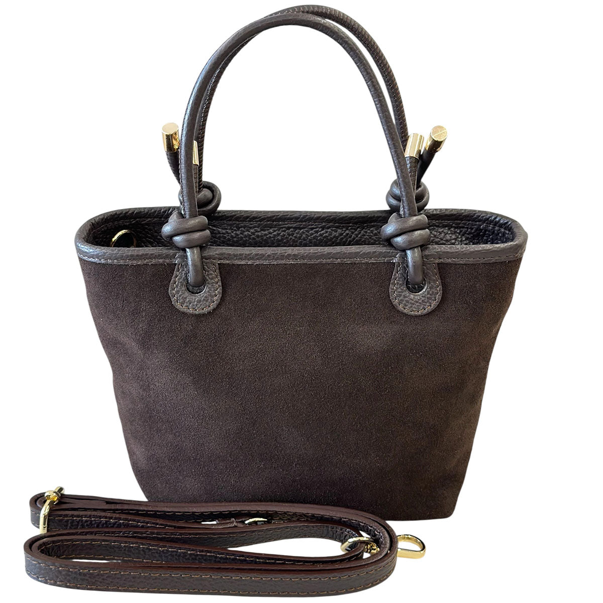 Aurelia Italian Suede Knot Handle Tote Bag