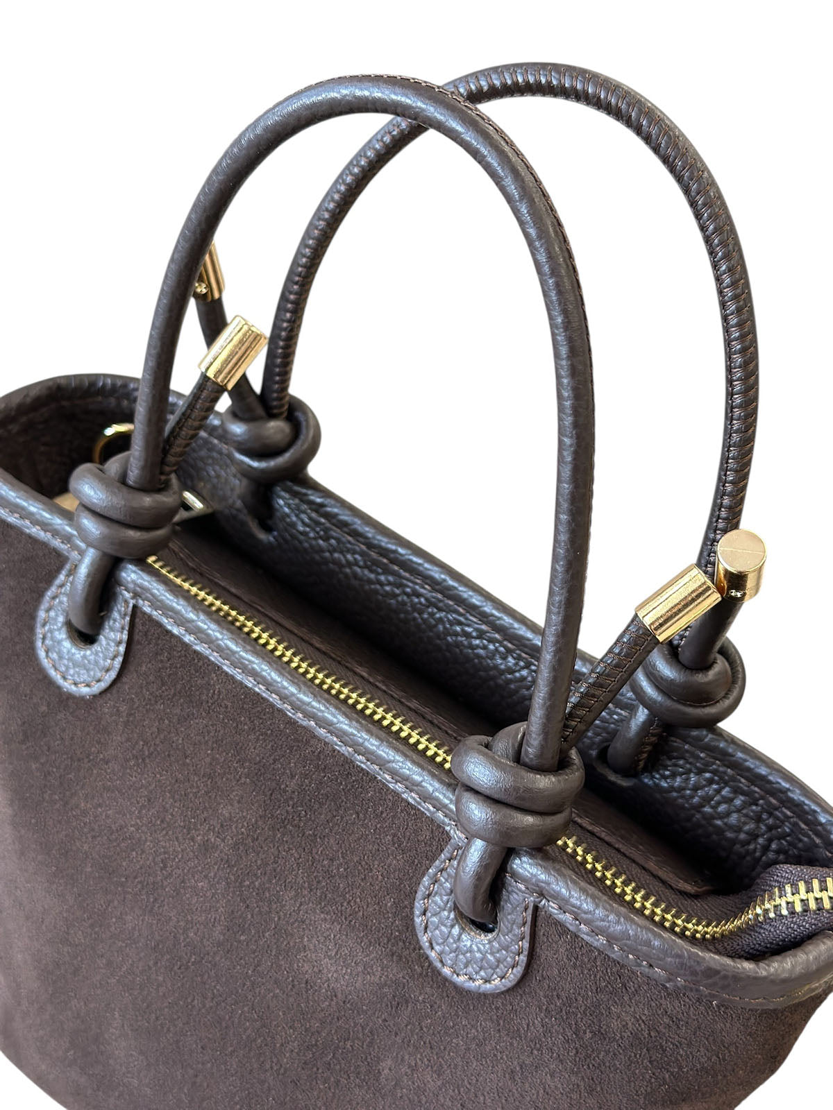 Aurelia Italian Suede Knot Handle Tote Bag