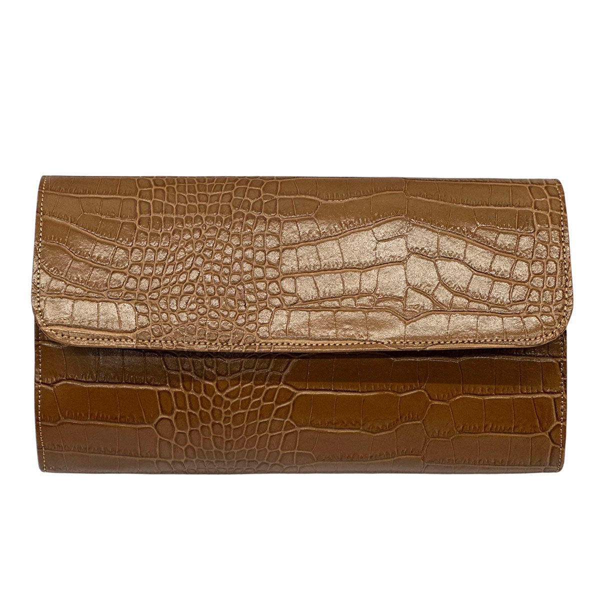 Amelia Croc Embossed Leather Clutch & Crossbody Bag