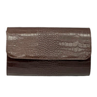 Amelia Croc Embossed Leather Clutch & Crossbody Bag