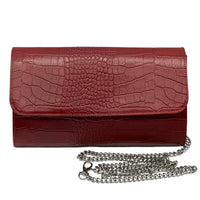 Amelia Croc Embossed Leather Clutch & Crossbody Bag