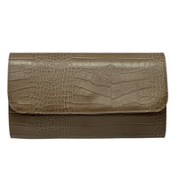 Amelia Croc Embossed Leather Clutch & Crossbody Bag