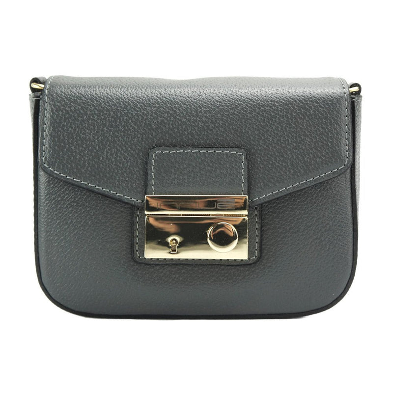 City cross-body grey leather bag