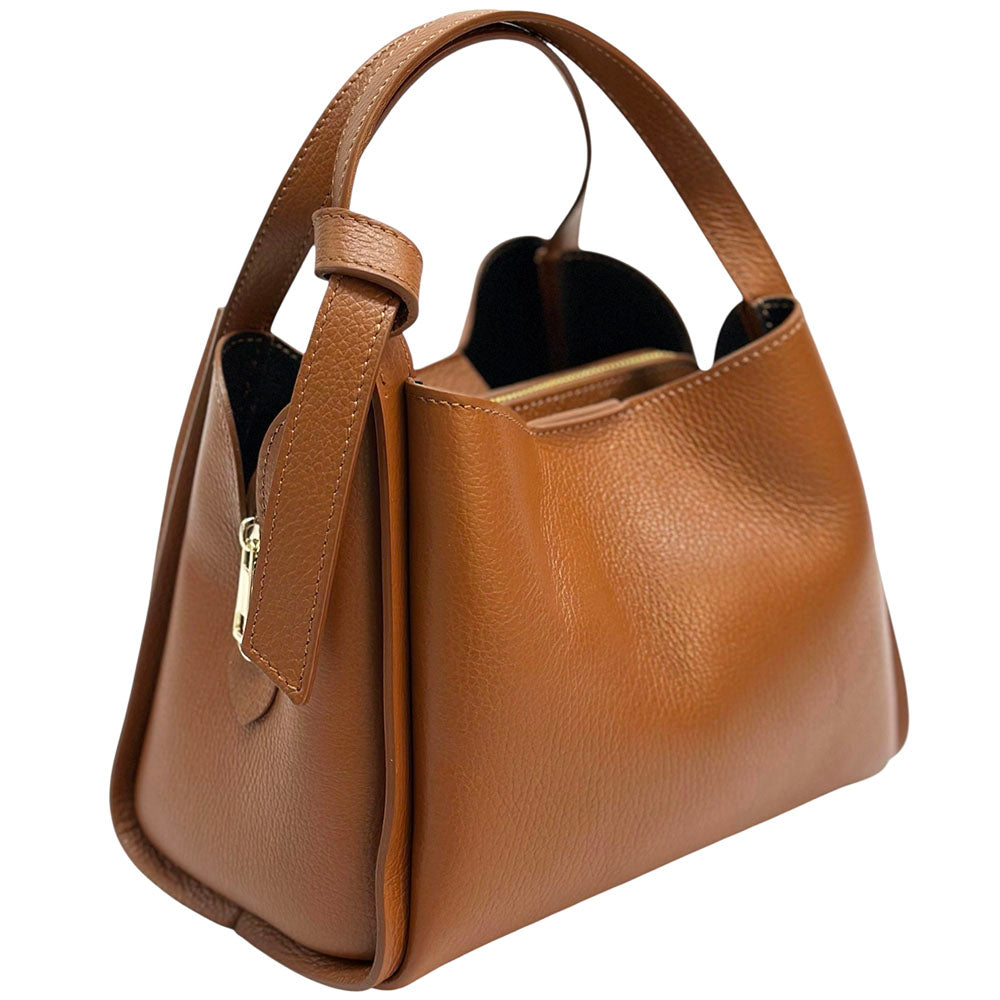 Vanessa Italian Leather Structured Handbag