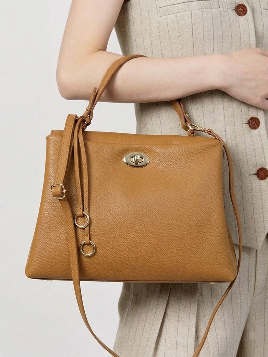 Elowen Italian Leather Top Handle Handbag