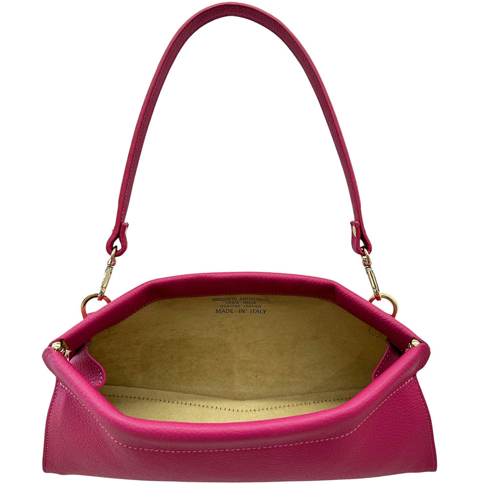 Eliora Italian Cow Leather Convertible Baguette Bag
