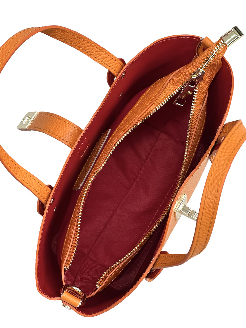 Bianca Small Italian Pebbled Leather Crossbody Tote Bag