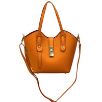 Bianca Small Italian Pebbled Leather Crossbody Tote Bag