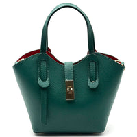 Bianca Small Italian Pebbled Leather Crossbody Tote Bag