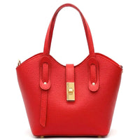 Bianca Small Italian Pebbled Leather Crossbody Tote Bag