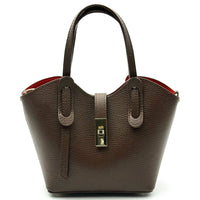 Bianca Small Italian Pebbled Leather Crossbody Tote Bag