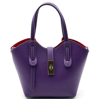 Bianca Small Italian Pebbled Leather Crossbody Tote Bag