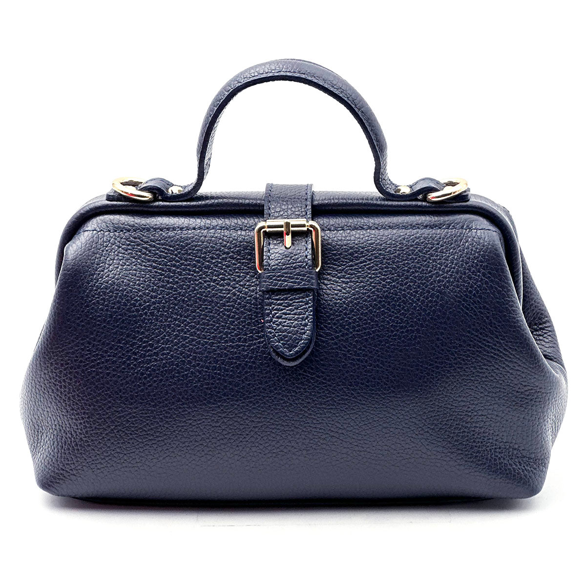 Valeria Italian Leather Doctor Frame Top Handle Bag