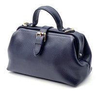 Valeria Italian Leather Doctor Frame Top Handle Bag