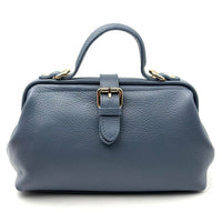 Valeria Italian Leather Doctor Frame Top Handle Bag
