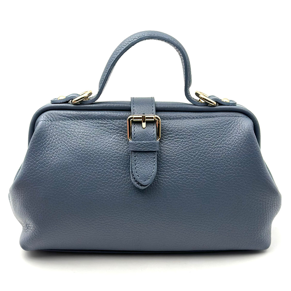 Valeria Italian Leather Doctor Frame Top Handle Bag
