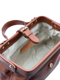 Valeria Italian Leather Doctor Frame Top Handle Bag