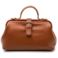 Valeria Italian Leather Doctor Frame Top Handle Bag