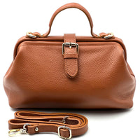 Valeria Italian Leather Doctor Frame Top Handle Bag
