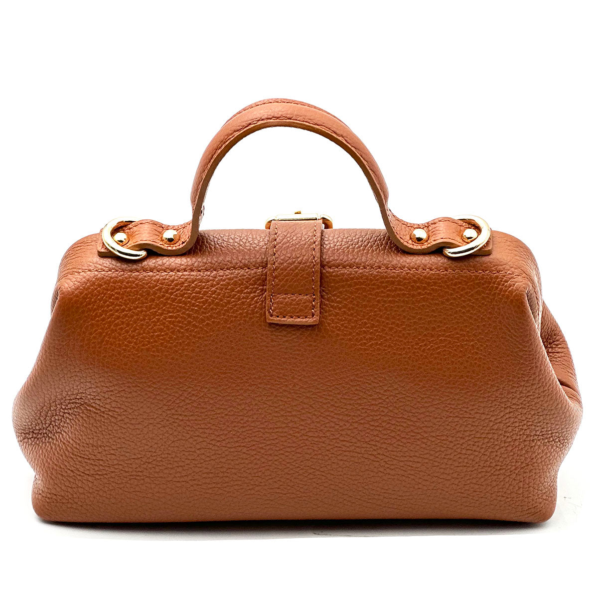 Valeria Italian Leather Doctor Frame Top Handle Bag