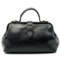 Valeria Italian Leather Doctor Frame Top Handle Bag