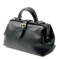 Valeria Italian Leather Doctor Frame Top Handle Bag