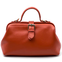 Valeria Italian Leather Doctor Frame Top Handle Bag