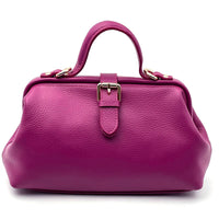 Valeria Italian Leather Doctor Frame Top Handle Bag